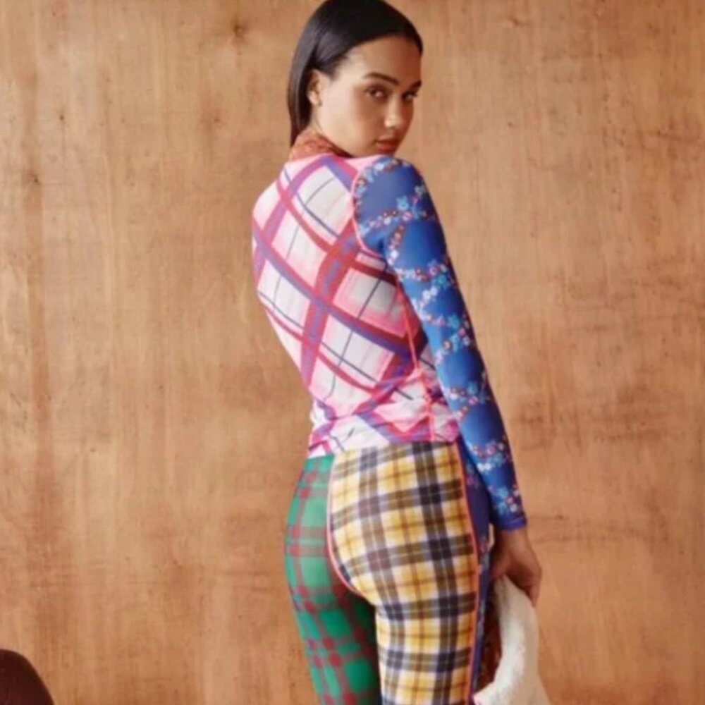 Celiab Sheer Patchwork Mock Neck Top - image 5